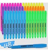 TOMPEN Highlighters Bulk 48 Pack – 6 Assorted Colors Chisel Tip High lighter Marker Set for Schoo...