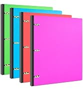 INFUN Telescoping 3 Ring Binder - 4PCS, Portable Plastic Binder with Telescoping Spine ,0.75 inch...