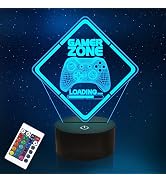 Gamer Zone Night Light,Gamepad Gamepad Graphic Video Games Gamer Gift Funny 3D Illusion Lamp 16 C...