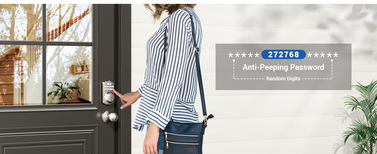 door locks for front door Anti-peep keypad prevent shoulder surfing