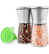 M JINGMEI Stainless Steel Salt and Pepper Grinder Set of 2 - Pepper Mill & Salt Mill with Adjusta...