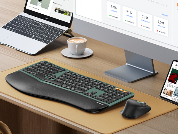 EKM01 plus Full Size Ergonomic Wireless Keyboard Mouse - dark green A+ page (17)