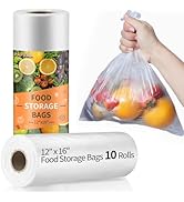PAPRMA 12” x 16” Food Storage Bags Clear Plastic Produce Bag, Disposable Plastic Bags for Food Ve...