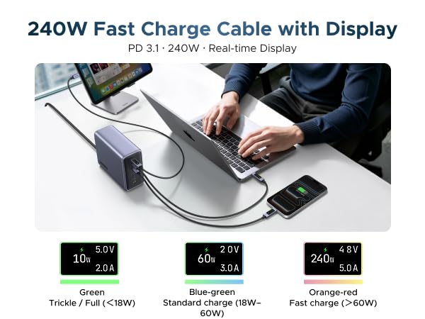 color ring shows charge status