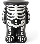 Halloween Decorations Skeleton Pumpkin Stand, Black & White Torso Candy Bowl Holder, Blow Mold Pu...