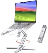 OMOTON 360 Rotating Laptop Stand Riser for Desk, Ergonomic Foldable Computer Stand Adjustable Hei...