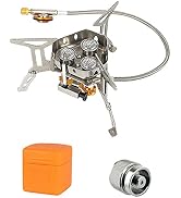 DZRZVD Windproof Portable Backpacking Stove Burner,Piezo Ignition,Stove Adapter,Safe pipeline,Hig...
