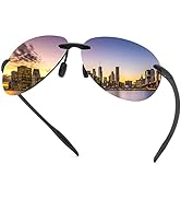 Vepiant Polarized Sunglasses for Men and Women Rimless Frame Driving Glasses UV400 Protection Sha...