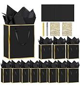 12 Pack DIY Metallic Paper Gift Bags With Handles, Tissue Paper And Painting Pens, 9"X7"X3" 5 Sen...