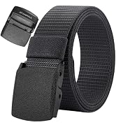 JIFANPAUL Men’s Tactical Nylon Belt Adjustable No-Metal Buckle, Quick Release, Airport Friendly, ...