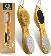 ICDI ICANdOIT Natural Bamboo Foot File Callus Remover-Multi Purpose 4 in 1 Feet Pedicure Kit with...