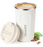 Smilatte 17oz (510ml) Vacuum Insulated Coffee Travel Mug, Leak proof Double Wall Stainless Steel ...