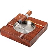 Wood Cigar Ashtray Cigar Accessories Cigarettes Ashtrays for Indoor Outdoor Patio Home Office Use...