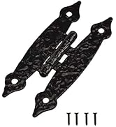 TamBee Black Antique Iron H Cabinet Hinge Hammercraft Flush Door Hinge 3-7/16 by 1-9/16 inch 5 Pa...