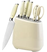 Wiztoynia 6 Pieces Knife Set with Block, Kitchen Knife Set with High Carbon Stainless Steel Sharp...