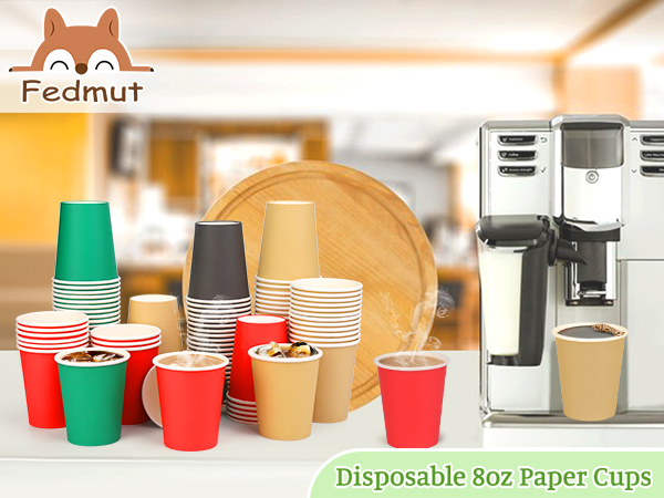 Fedmut 8OZ Paper Cups Disposable Party Cups