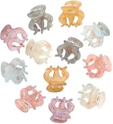 Claw Hair Clips Jaw Clamps - 12PCS Small Hair Claw Jaw Clamp for Thin Hair Styling Accessories Cl...