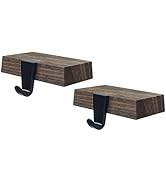 Mulbozy Christmas Stocking Holder for Mantle Set of 2, Dark Wood Grain Christmas Stocking Hanger ...