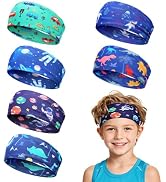 MADHOLLY 6Pcs Breathable Kids Sweat Bands for Ages 4-10 Boys Girls | Sweat Absorption, Soft, Elas...