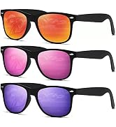 DEMIKOS Sunglasses Men Polarized Sunglasses for Mens Womens Retro Mirror Lens for Driving Fishing...