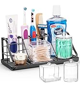 Bathroom Counter Organizer, 7 Slots Kids Electric Toothbrush Holders for Bathrooms with 2PCS Qtip...