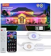 Lumary Permanent Outdoor Lights 2 with Remote, Slide-Base, 150ft with 90 RGBAICW LEDs 5400lm for ...