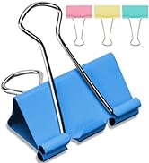 2 Inch Extra Large Binder Clips (24 Pack), Assorted Colors, Colored Jumbo Paper Clips, Big Paper ...