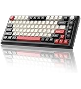 MIKIBY Y75 Wireless Mechanical Keyboard,75% Hot Swappable Custom Keyboard with Knob,RGB Backlit, ...