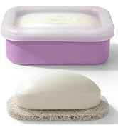 AIMAIAIMAI Enhanced Leak Proof Travel Soap Container, Compact Silicone Travel Soap Holder with Dr...