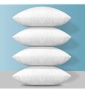 OTOSTAR Throw Pillows Inserts 18x18 Inches, Set of 4 Square Form Cushion Stuffer for Couch, Sofa,...