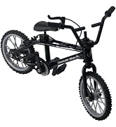 Black 1/18 Diecast Bike Action Figure Toy,Mini Finger Mountain Bike Bicycle Art Crafts Desktop De...