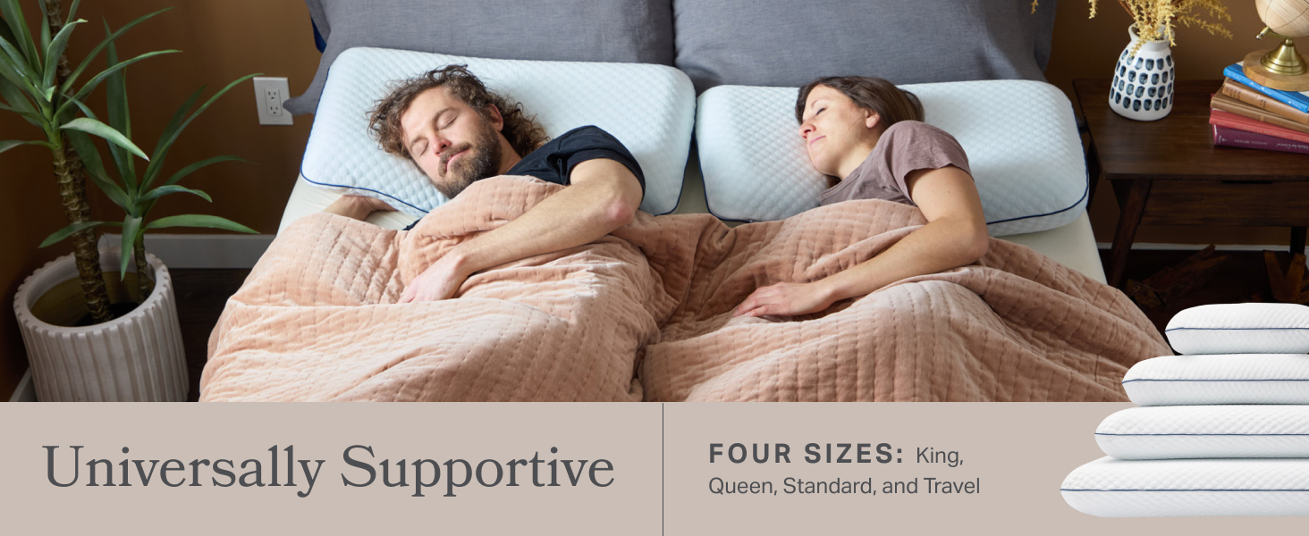 Universally Supportive Available in four sizes: King, Queen, Standard, and Camping.