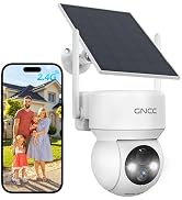 GNCC Solar Security Cameras Wireless Outdoor 2.4G WiFi, 360° View, Solar/Battery Powered, AI Huma...