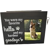 FORFAXE Dog Urns for Ashes Large, Wooden Pet Urns for Dogs Cats with Writable Blackboard & Key, L...