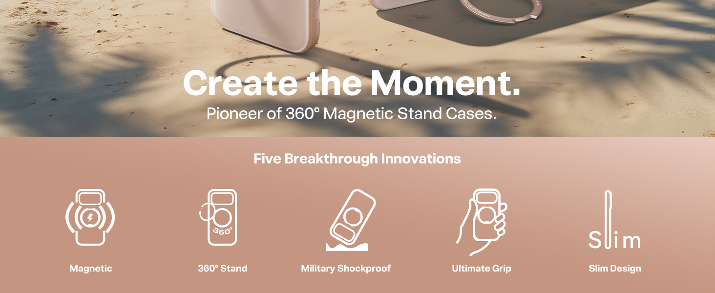 TORRAS 360 Magnetic Stand for iPhone 16 Pro Max Case, 6.9''