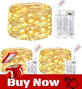 kolpop 3 Pack Fairy Lights Battery Operated, 50 LED Twinkle Lights with Timer, Warm White Mini St...