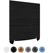Window Blinds Cordless Blackout No Drill Cut to Size Clip On Stick On Self Adhesive Temporary Bli...