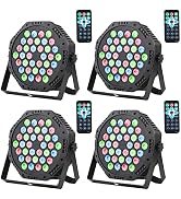 Jindaaudio LED Par lights, Stage Light with Remote Control, Dj Lights Corded RGB 36 LED with Soun...