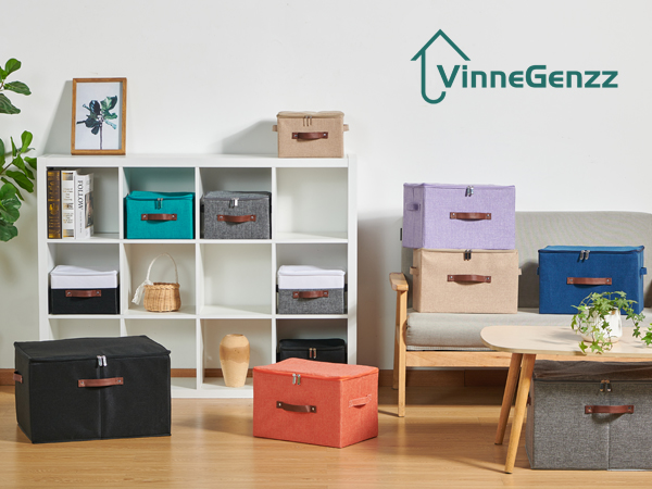 fabric storage bins with zipper lid