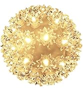 Christmas Lights Ball 5.5" Outdoor Hanging Sphere Lights 50 LED Orb Light Warm White Starlight Gl...