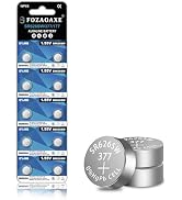 FOZAOAXE 10 Pack SR626SW 377 AG4 LR626 Battery, 1.55V Silver Oxide Button Coin Cell Batteries, Re...