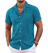 COOFANDY Mens Hawaiian Shirt Short Sleeve Floral Button Down Shirts Tropical Summer Beach Shirts ...