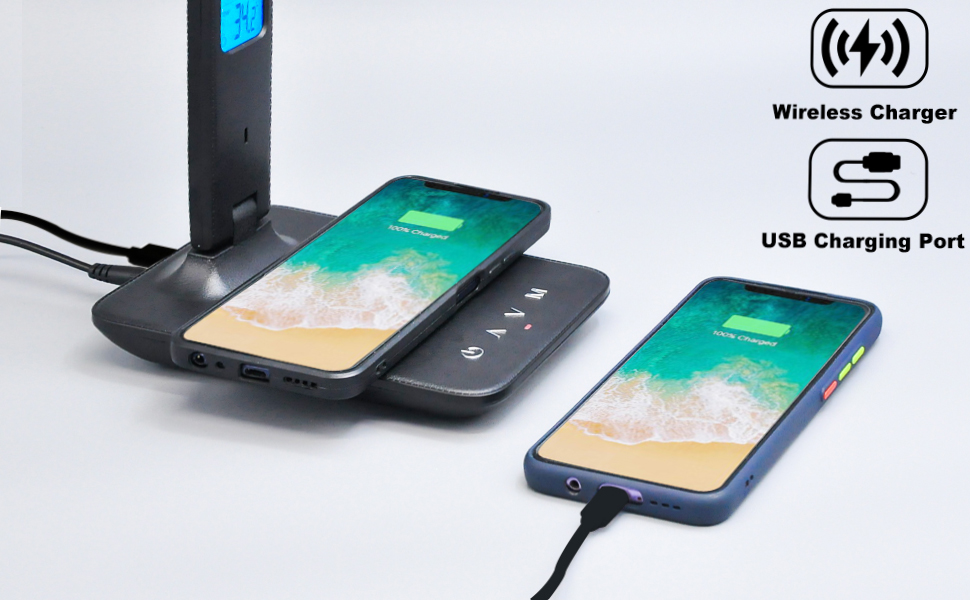 desk lamp office lamp study lamp reading lamp desk light wireless charger usb charging port