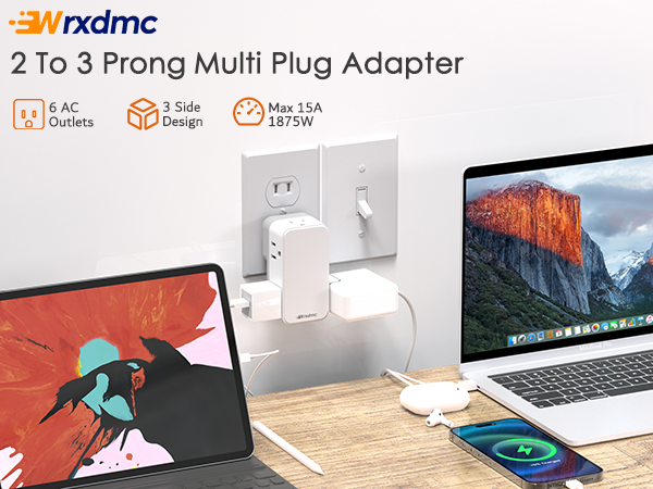 2 to 3 Prong Outlet Adapter
