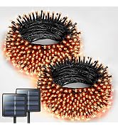 JMEXSUSS 2 Pack Halloween Solar Lights Outdoor, Total 400 LED 151FT Orange Solar Lights Outdoor W...