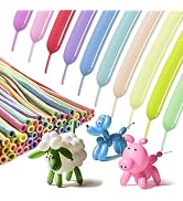 SULALABOO macaron multicolor 260 Balloons 100PCS Latex Long Shiny Balloon to Twisting Flowers Ani...