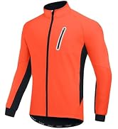 baleaf Men's Winter Cycling Jackets Water Resistant Thermal Running Softshell Jacket Warm Cold We...