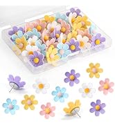 30 Pieces Flowers Push Pins (5 Styles of Flowers B, 30Pcs)