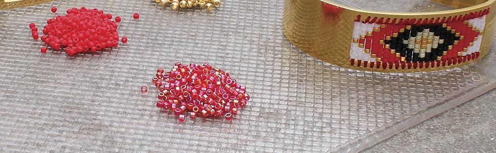 sticky bead mat in use