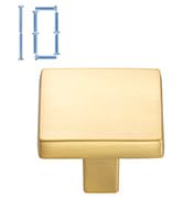 KOOFIZO Square Cabinet Knob - Brushed Gold Pull Handle (31mm / 1.2 Inch), 10-Pack for Kitchen Cup...